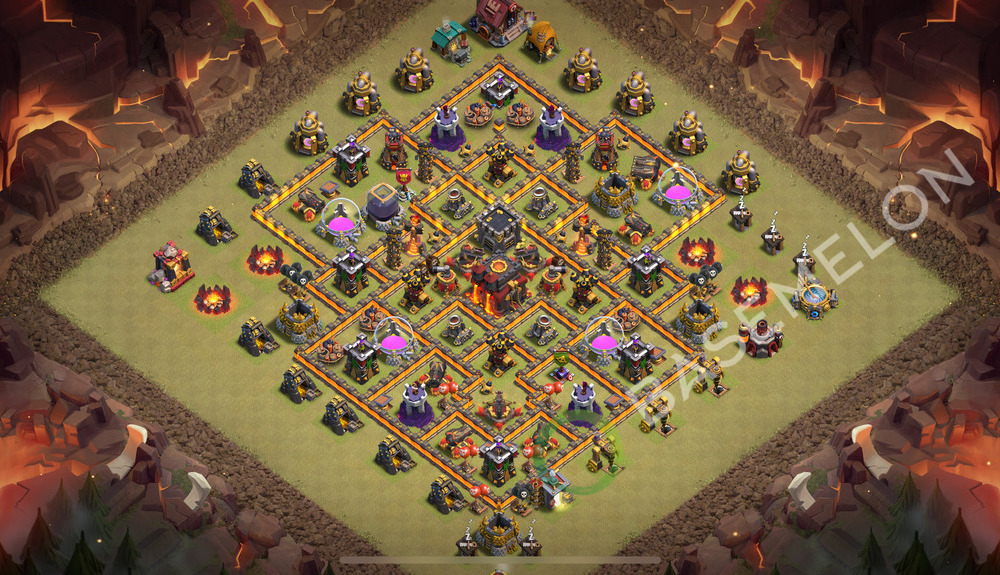 Town Hall Level 10 War Base Design 2026, Max Levels, Hybrid, Layout #1683