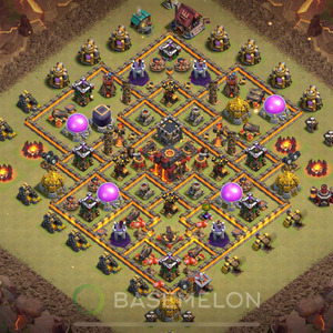 Town Hall Level 10 War Base Design 2025, Max Levels, Hybrid, Layout #1683