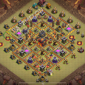Town Hall Level 10 War Base Design 2025, Max Levels, Hybrid, Layout #1683