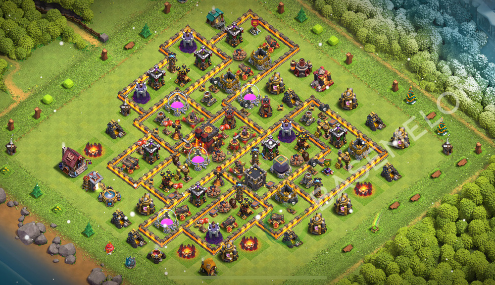 Aldea del Ayuntamiento Nivel 10 para Defensa, Anti Aéreo Diseño 2026, #1694