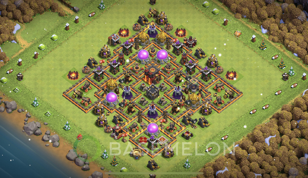 Aldea del Ayuntamiento Nivel 10 para Farming, Niveles Máximos, Anti 3 Estrellas Diseño 2025, #1697