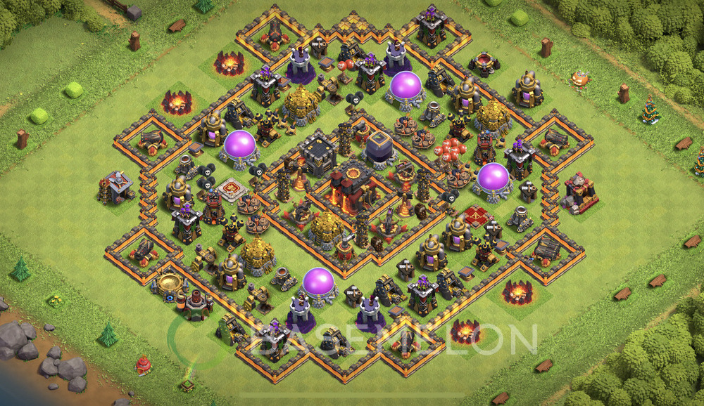 Town Hall Level 10 Farm Base Design 2025, Anti Everything, Hybrid, Layout #1760