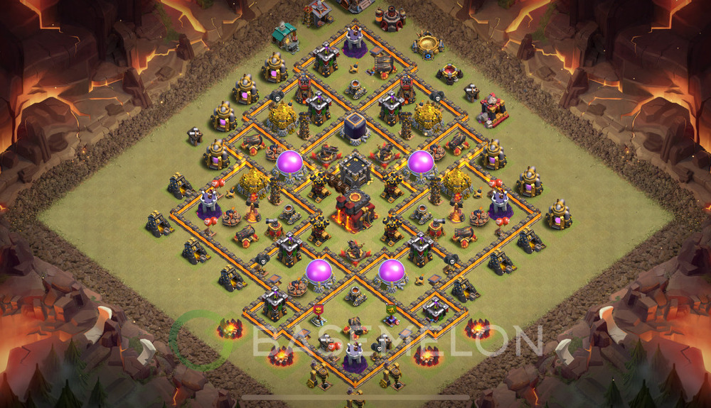 Rathaus Level 10 Krieg Base 2025, Anti Air, Hybrid, Layout #1828
