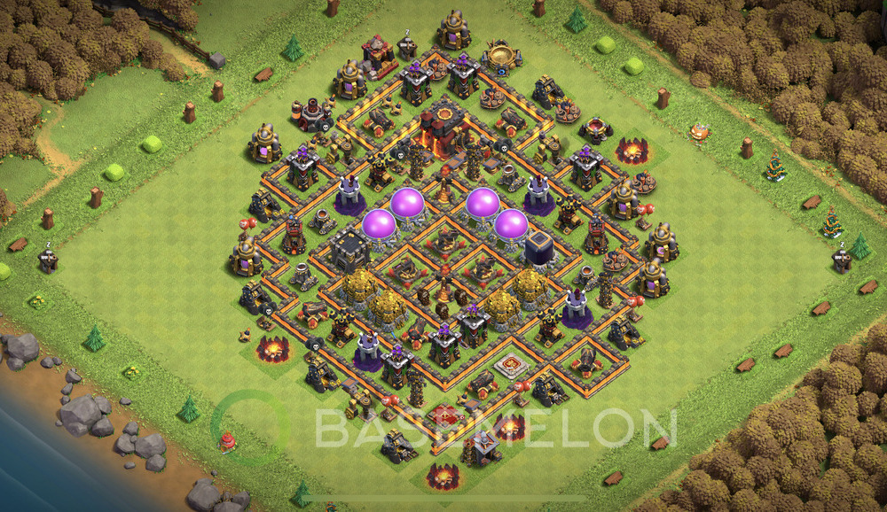 Town Hall Level 10 Trophy/Defense Base Design 2025, Anti 3 Stars, Anti Everything, Layout #1838