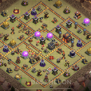 Town Hall Level 10 War Base Design 2025, Max Levels, Anti 3 Stars, Layout #1905