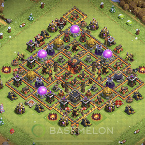 Town Hall Level 10 Trophy/Defense Base Design 2025, Anti 3 Stars, Hybrid, Layout #1914