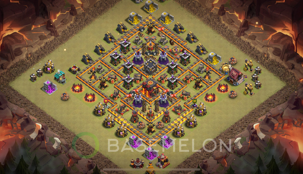 Town Hall Level 10 War Base Design 2025, Anti 3 Stars, Layout #1953