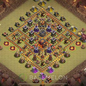 Town Hall Level 10 War Base Design 2025, Anti 3 Stars, Layout #1953
