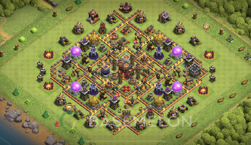 Town Hall Level 10 Farm Base Design 2025, Anti Everything, Hybrid, Layout #1975