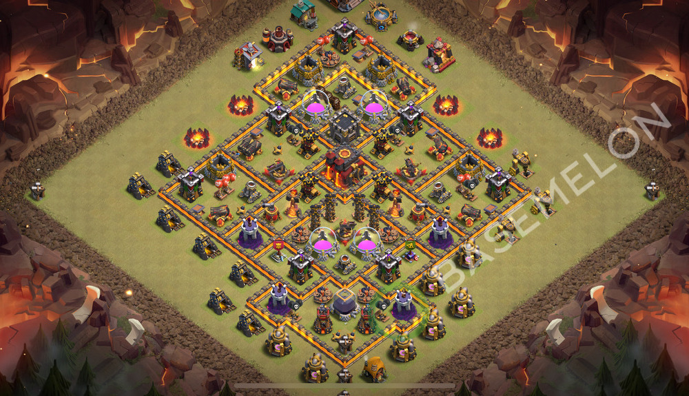Town Hall Level 10 War Base Design 2026, Anti Everything, Hybrid, Layout #2002