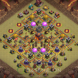 Town Hall Level 10 War Base Design 2025, Anti Everything, Hybrid, Layout #2002