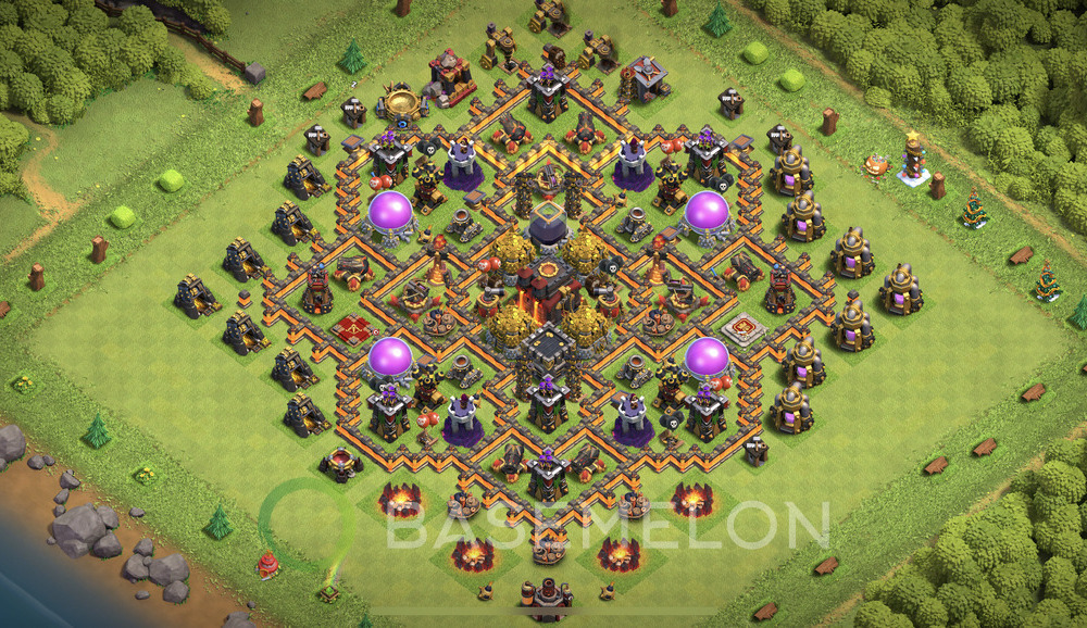 Hôtel de Ville Level 10 Farming Base  2025, Anti 2 Étoiles, Hybride, Village #2031