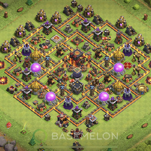 Town Hall Level 10 Trophy/Defense Base Design 2025, Anti 2 Stars, Hybrid, Layout #2044