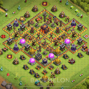 Town Hall Level 10 Trophy/Defense Base Design 2025, Max Levels, Anti 3 Stars, Layout #2045