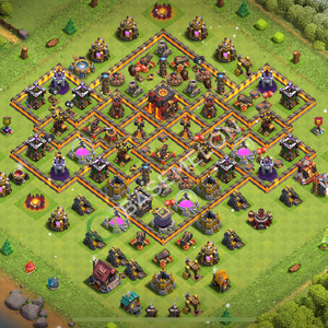 Town Hall Level 10 Trophy/Defense Base Design 2025, Max Levels, Anti 3 Stars, Layout #2045
