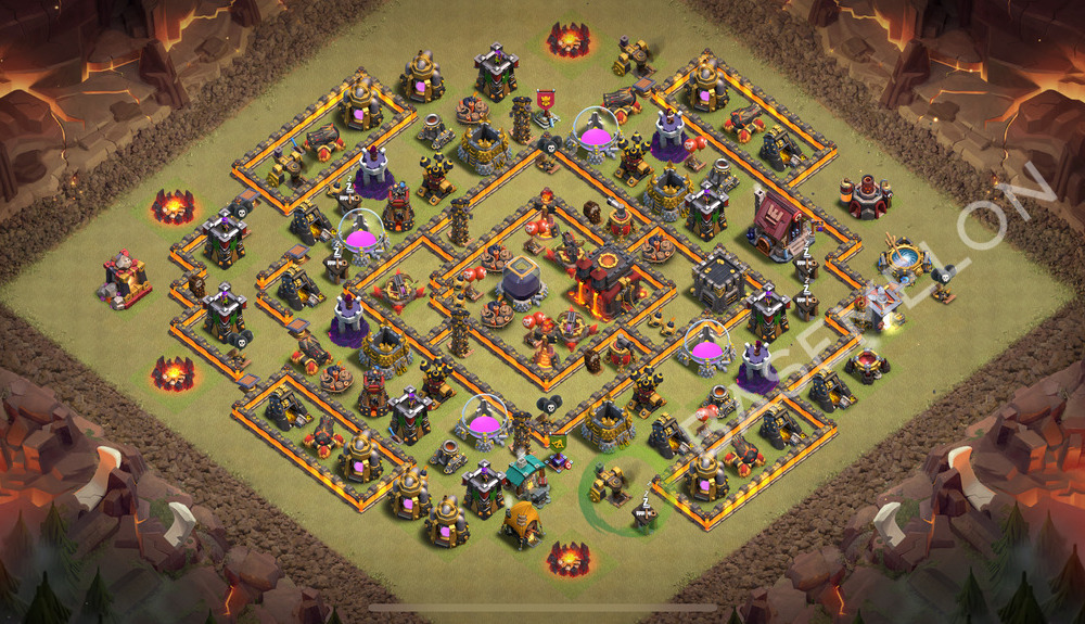 Aldea del Ayuntamiento Nivel 10 para Guerra, Anti 3 Estrellas, Liga Leyenda Diseño 2026, #2065