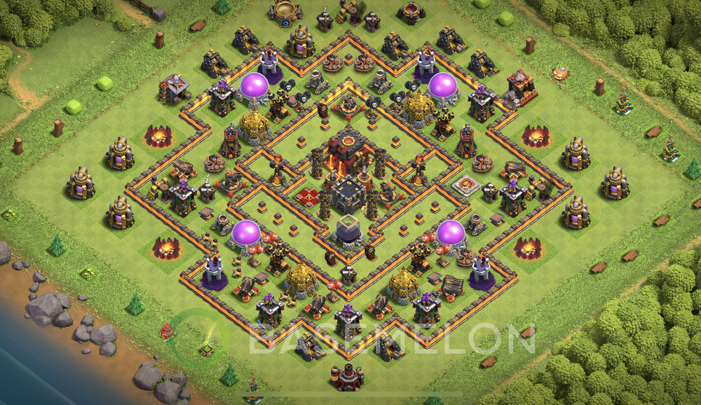 Town Hall Level 10 Farm Base Design 2025, Anti 3 Stars, Hybrid, Layout #2077