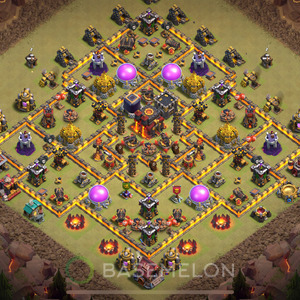 Town Hall Level 10 War Base Design 2025, Anti Everything, Hybrid, Layout #2079
