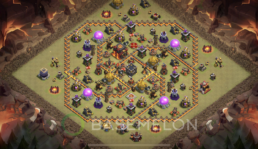 Town Hall Level 10 War Base Design 2025, Anti Everything, Layout #2084