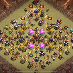 Town Hall Level 10 War Base Design 2025, Max Levels, Hybrid, Layout #2143