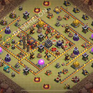Town Hall Level 10 War Base Design 2025, Anti 3 Stars, Hybrid, Layout #2163