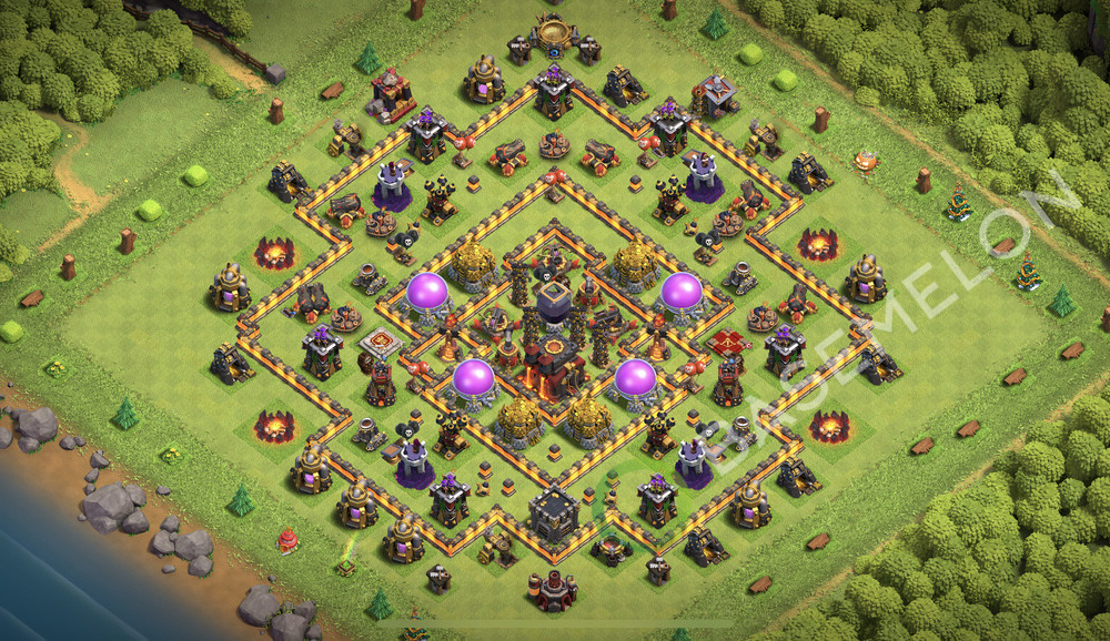 Town Hall Level 10 Farm Base Design 2025, Anti Everything, Hybrid, Layout #2173