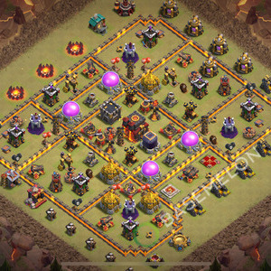 Town Hall Level 10 War Base Design 2025, Anti 2 Stars, Anti Air, Layout #2176