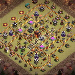 Town Hall Level 10 War Base Design 2025, Anti 2 Stars, Anti Air, Layout #2176