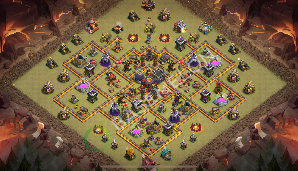 Aldea del Ayuntamiento Nivel 10 para Guerra, Anti 3 Estrellas, Híbrido Diseño 2026, #2188