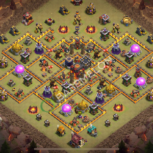 Town Hall Level 10 War Base Design 2025, Anti 3 Stars, Hybrid, Layout #2188