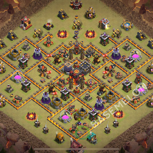 Town Hall Level 10 War Base Design 2025, Anti 3 Stars, Hybrid, Layout #2188