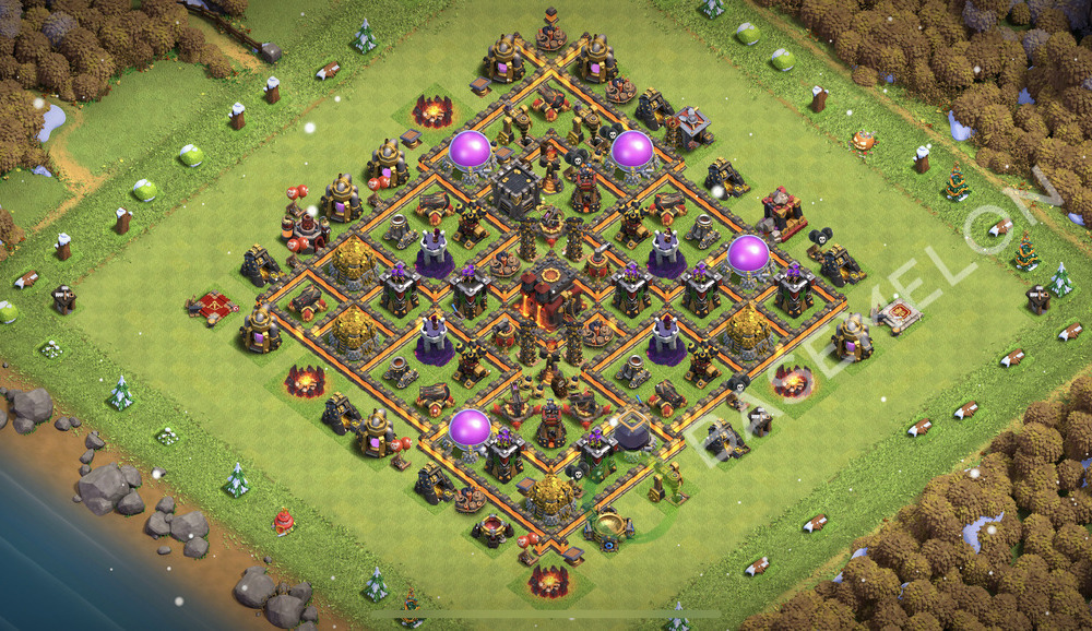 Town Hall Level 10 Trophy/Defense Base Design 2025, Anti 3 Stars, Anti Air, Layout #2192