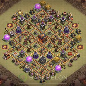 Town Hall Level 10 War Base Design, Anti 2 Stars, Layout #223