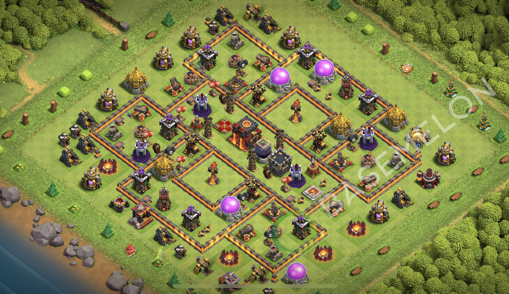 Town Hall Level 10 Trophy/Defense Base Design 2025, Anti Everything, Layout #2239