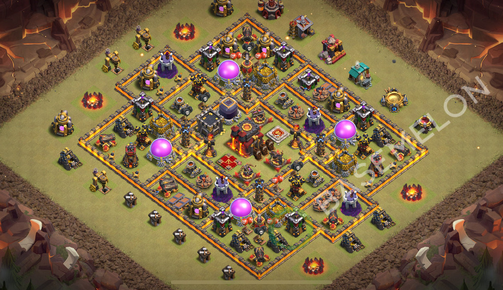 Town Hall Level 10 War Base Design 2025, Anti Everything, Hybrid, Layout #2246