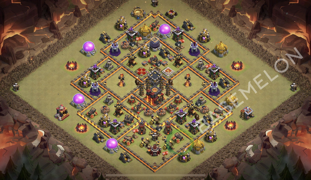 Town Hall Level 10 War Base Design 2025, Anti 3 Stars, Legend League, Layout #2276