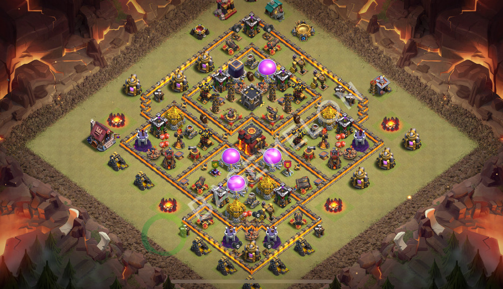 Town Hall Level 10 War Base Design 2025, Anti Everything, Hybrid, Layout #2294