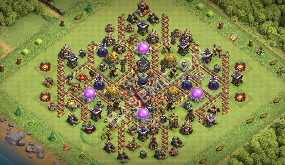 Rathaus Level 10 Verteidigung Base 2025, Anti Alles, Hybrid, Layout #2302
