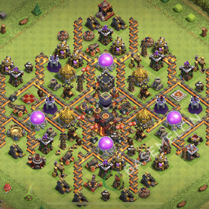 Town Hall Level 10 Trophy/Defense Base Design 2025, Anti Everything, Hybrid, Layout #2302
