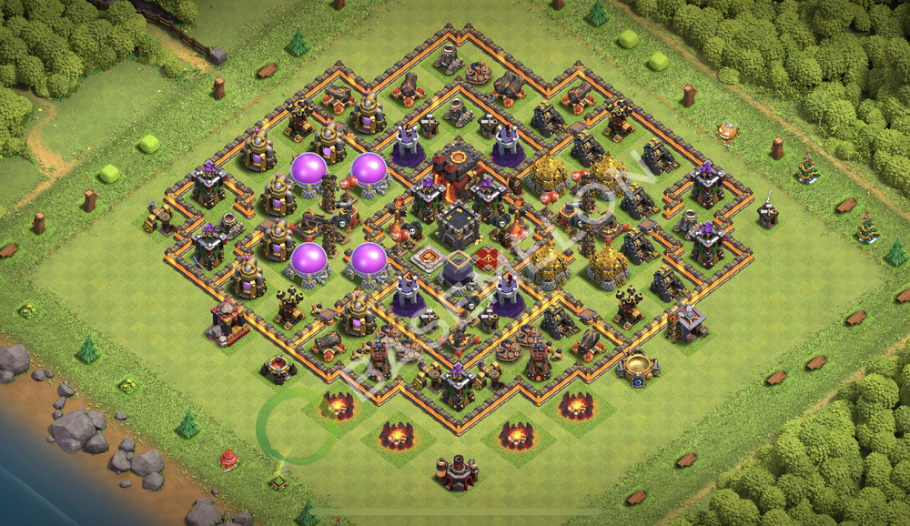 Town Hall Level 10 Farm Base Design 2025, Max Levels, Hybrid, Layout #2311