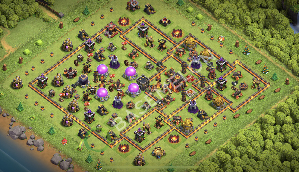 Town Hall Level 10 Farm Base Design 2025, Anti 3 Stars, Hybrid, Layout #2348