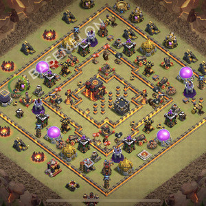Town Hall Level 10 War Base Design 2025, Anti 3 Stars, Hybrid, Layout #2401