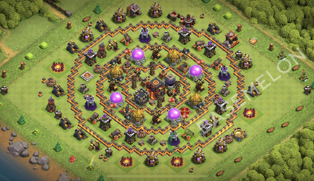 Town Hall Level 10 Farm Base Design 2026, Anti Everything, Hybrid, Layout #2474