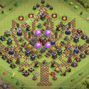 Town Hall Level 10 Trophy/Defense Base Design 2026, Max Levels, Hybrid, Layout #2482