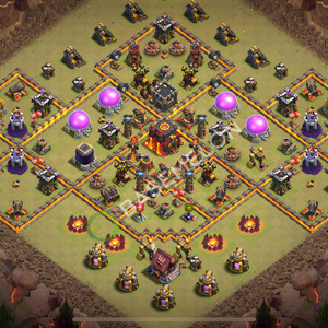 Town Hall Level 10 War Base Design 2026, Anti 2 Stars, Hybrid, Layout #2493