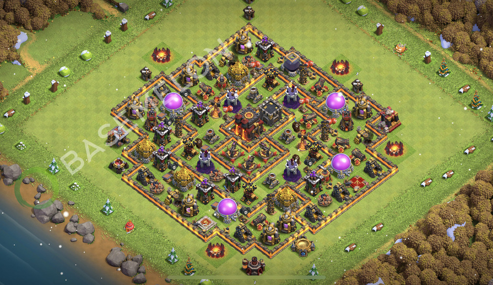 Town Hall Level 10 Trophy/Defense Base Design 2026, Unbeatable, Anti Everything, Layout #2522