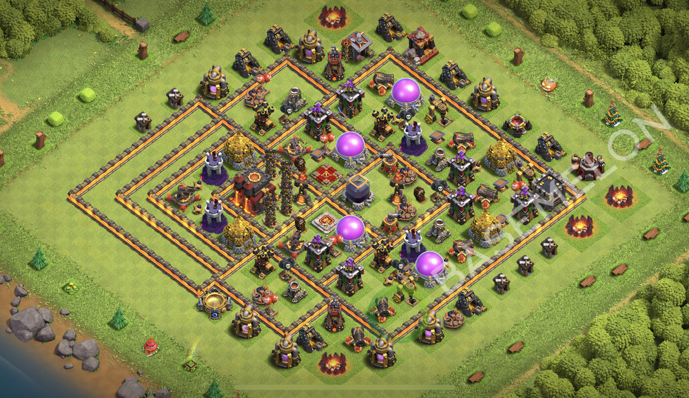 Town Hall Level 10 Farm Base Design 2026, Max Levels, Hybrid, Layout #2536