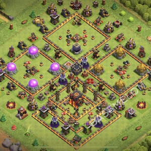 Town Hall Level 10 Trophy/Defense Base Design 2026, Anti Everything, Hybrid, Layout #2587