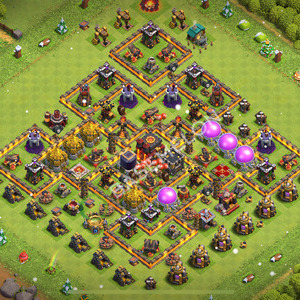 Town Hall Level 10 Trophy/Defense Base Design 2026, Anti 3 Stars, Hybrid, Layout #2628