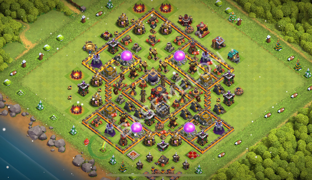 Town Hall Level 10 Farm Base Design 2026, Max Levels, Hybrid, Layout #2642